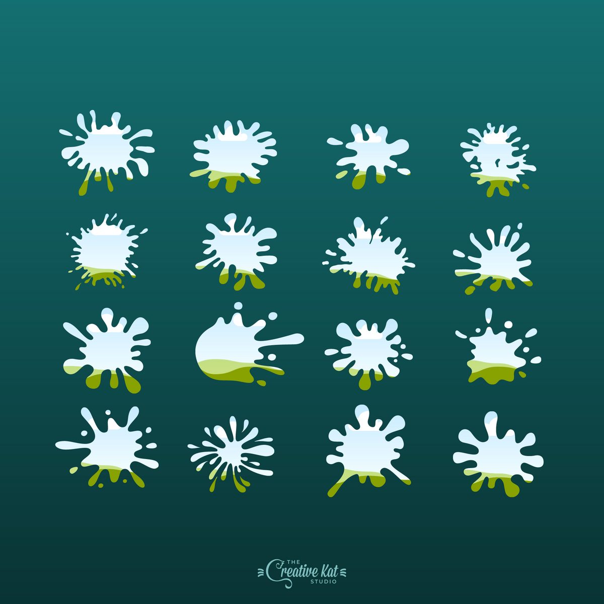 Custom Splatter Designs Paint Splatter Shapes Custom Frames For Canva (44) – The Creative Kat ...