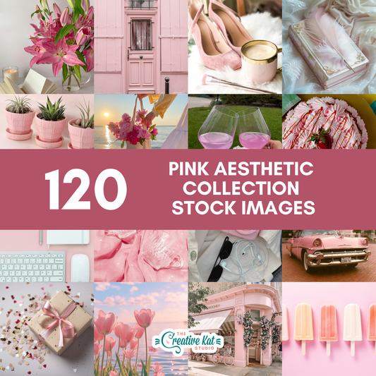 120 Pink Aesthetic Collection Stock Images