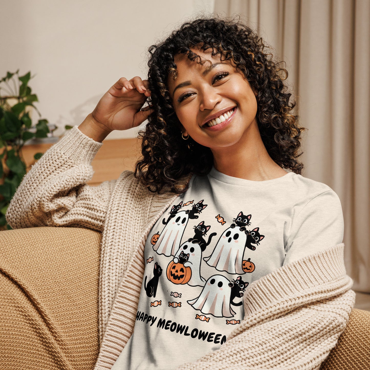 Happy Meowloween - Women's Relaxed T-Shirt